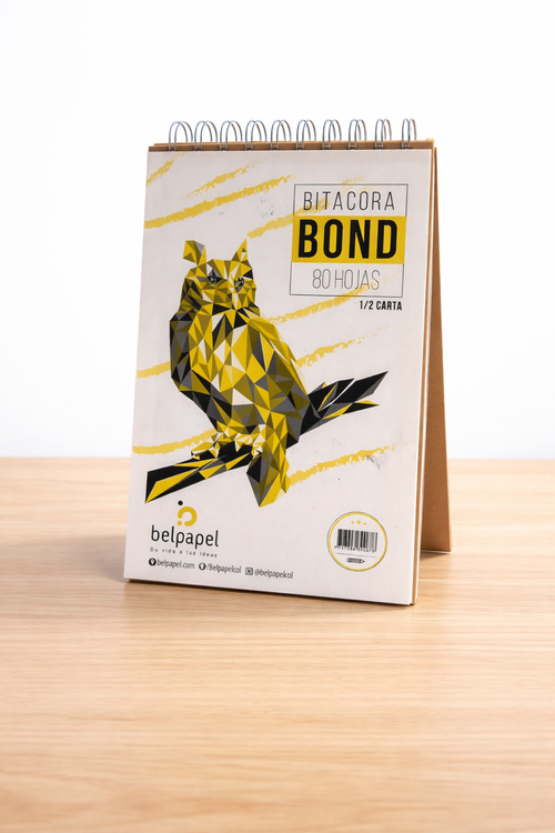 Bitácora media carta papel bond 80 hojas