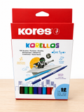 Plumones Kores Korellos Fine Tip x 12