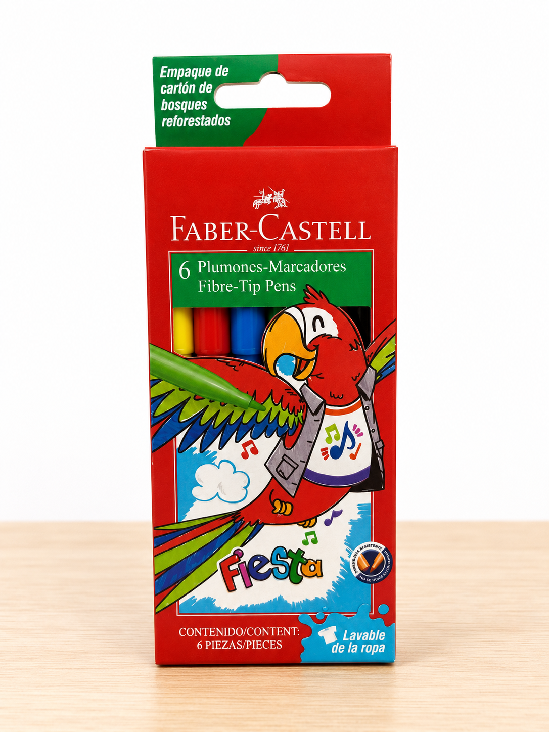 Plumones Faber-Castell Fiesta x 6 Lavables