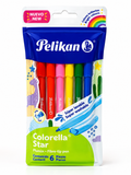 Plumones Pelikan Colorella Star x 6 Super Lavables