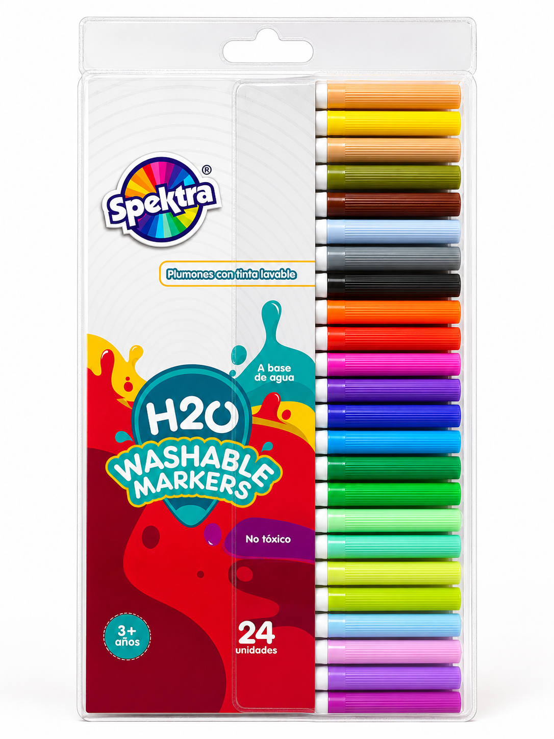Plumones Spektra H2O Washable Markers x 24 Lavables