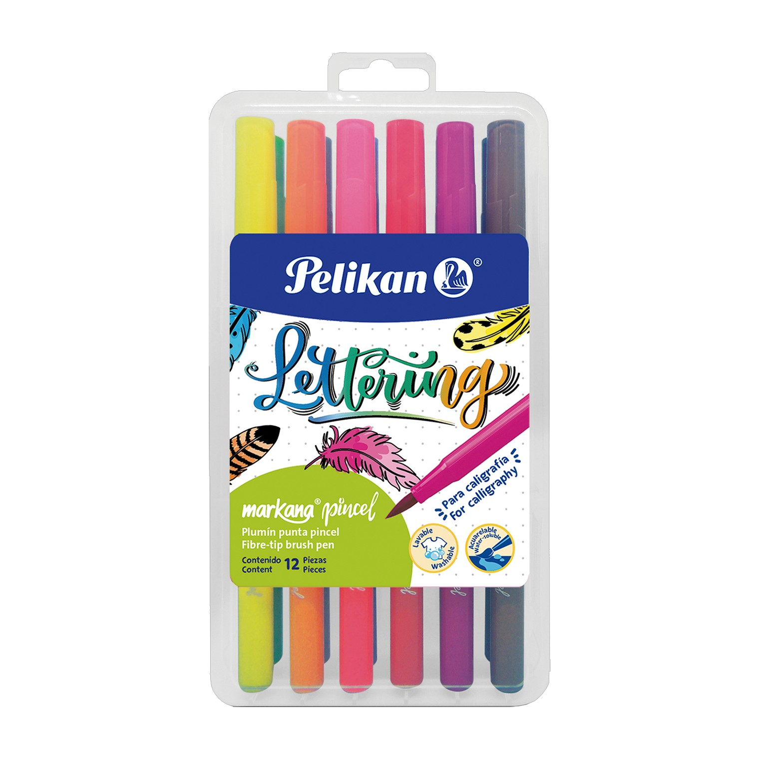 Marcadores Pelikan Lettering Punta Pincel x12