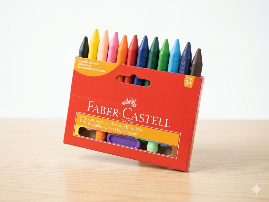 Crayones Faber Castell Jumbo grip borrables x11
