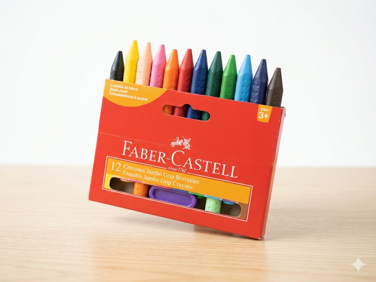 Crayones Faber Castell Jumbo grip borrables x11