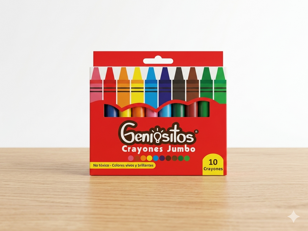 Crayones Geniositos escolares Jumbo x 10
