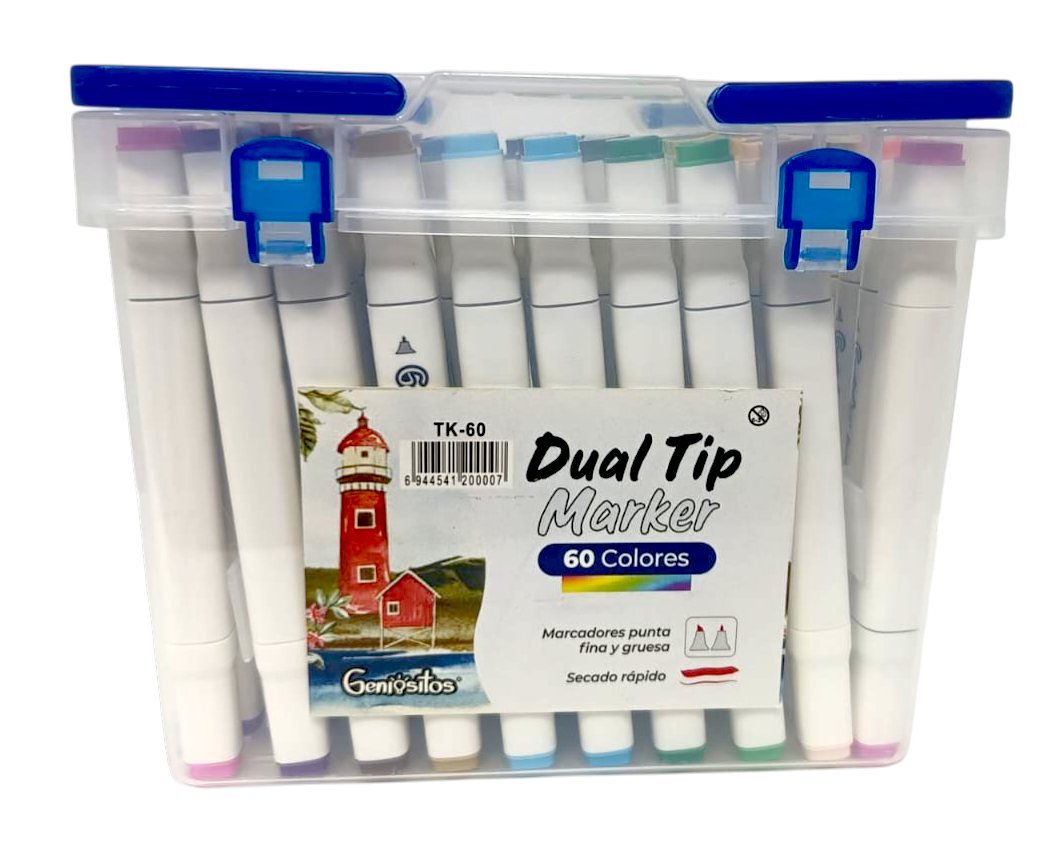 Marcadores Geniositos doble punta x60
