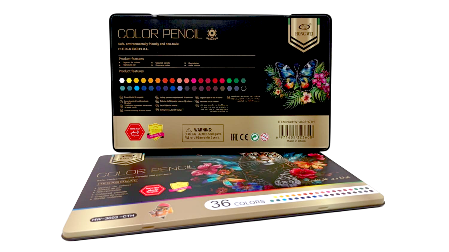 Colores Hong Wei hexagonales x36