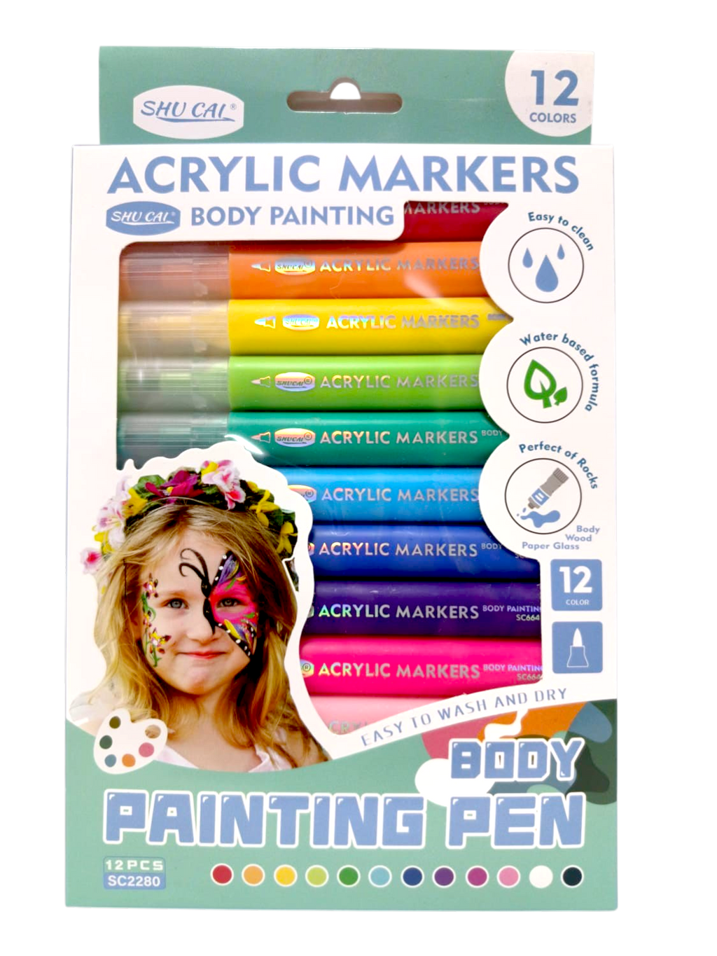 Marcadores Shu Cai Acrilicos Body Paint x12