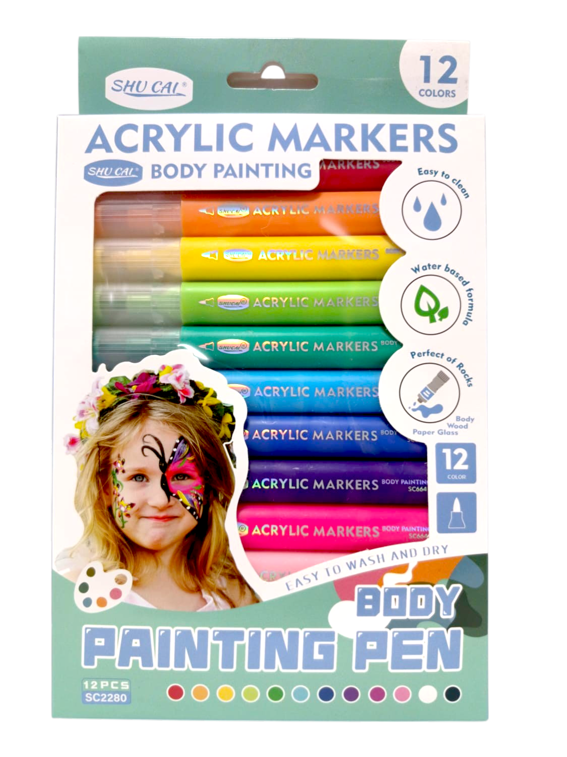 Marcadores Shu Cai Acrilicos Body Paint x12