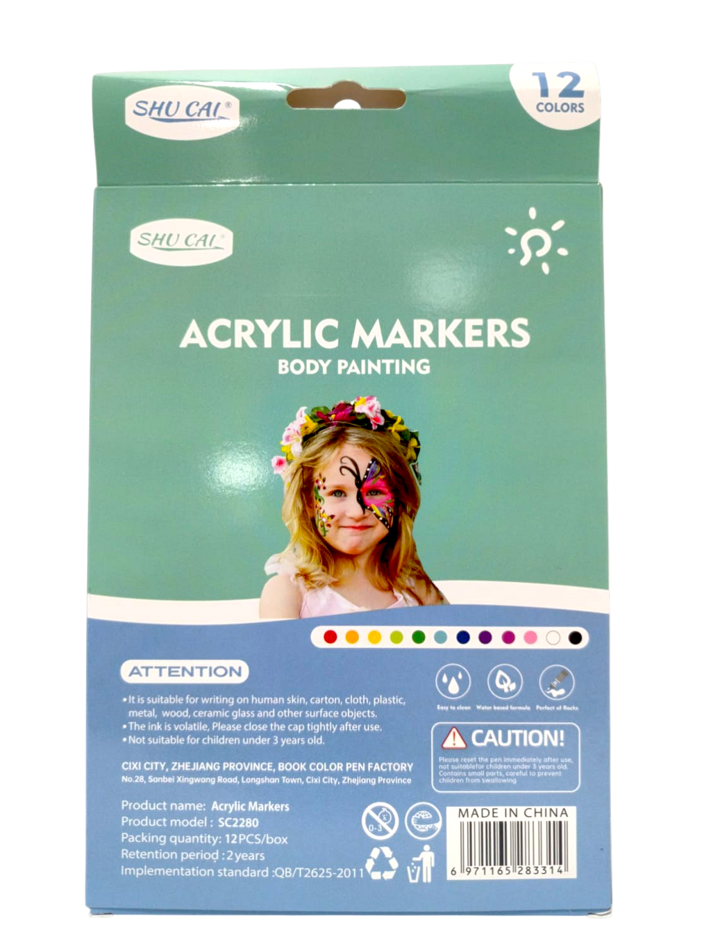 Marcadores Shu Cai Acrilicos Body Paint x12