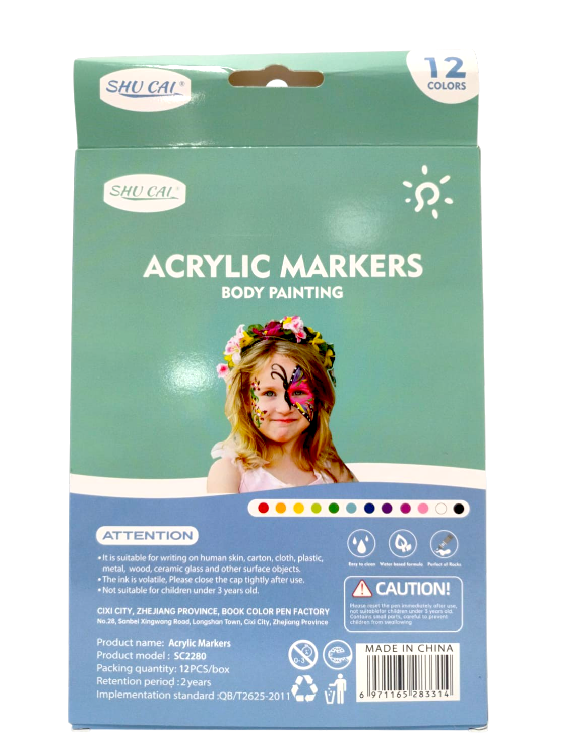 Marcadores Shu Cai Acrilicos Body Paint x12