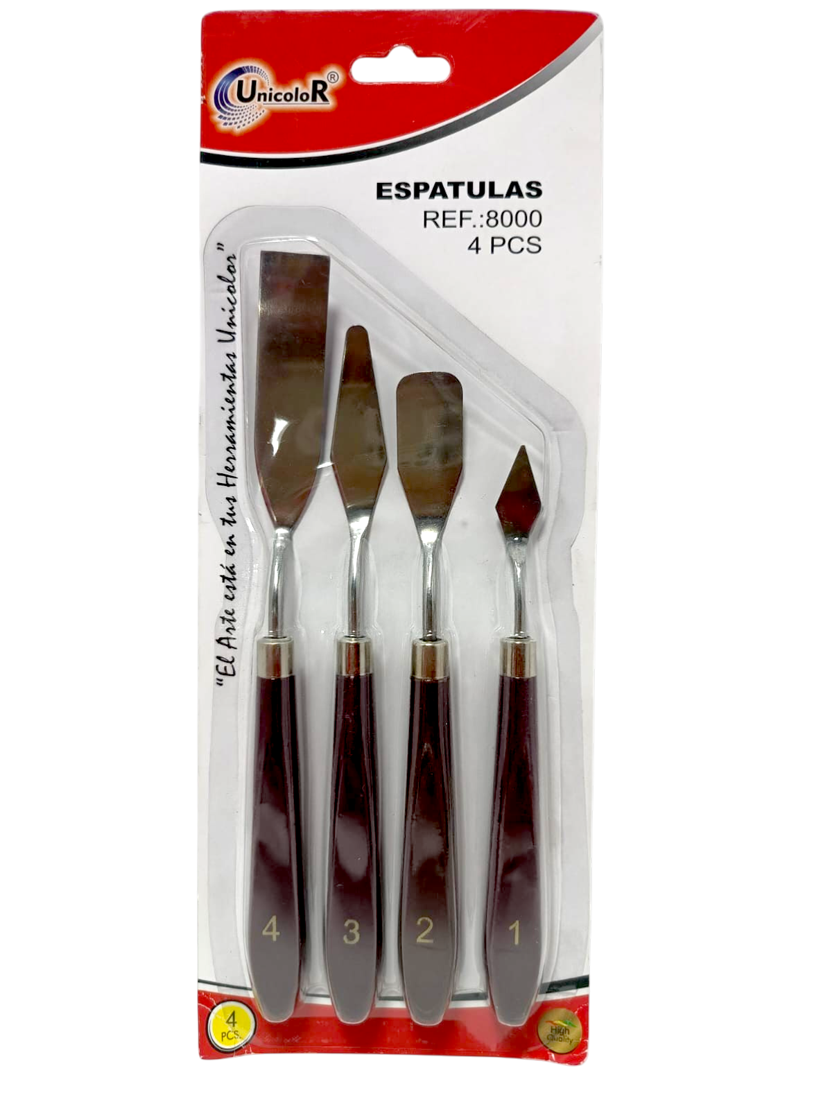 Espatulas Unicolor Set x4 Ref 8000
