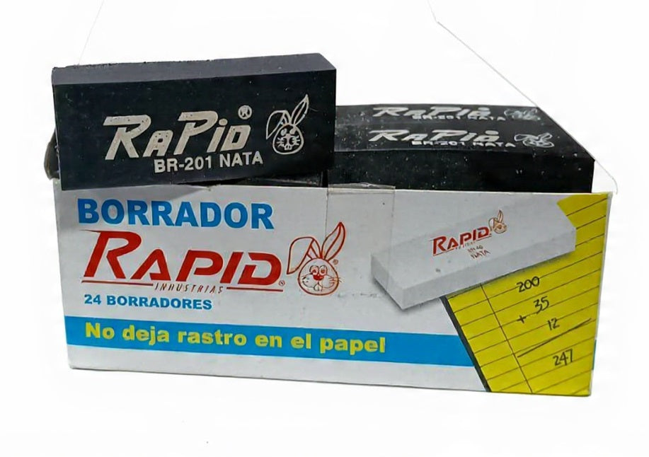 Borrador Rapid Negro br-201 nata Caja x 24