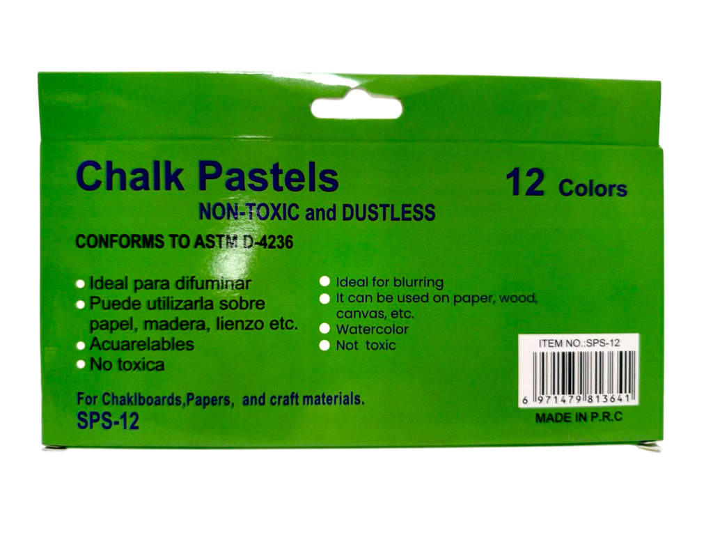 Tizas Chalk colores pastel x12
