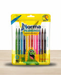 Plumones Norma Marcadores x 12 Lavables Punta Bala