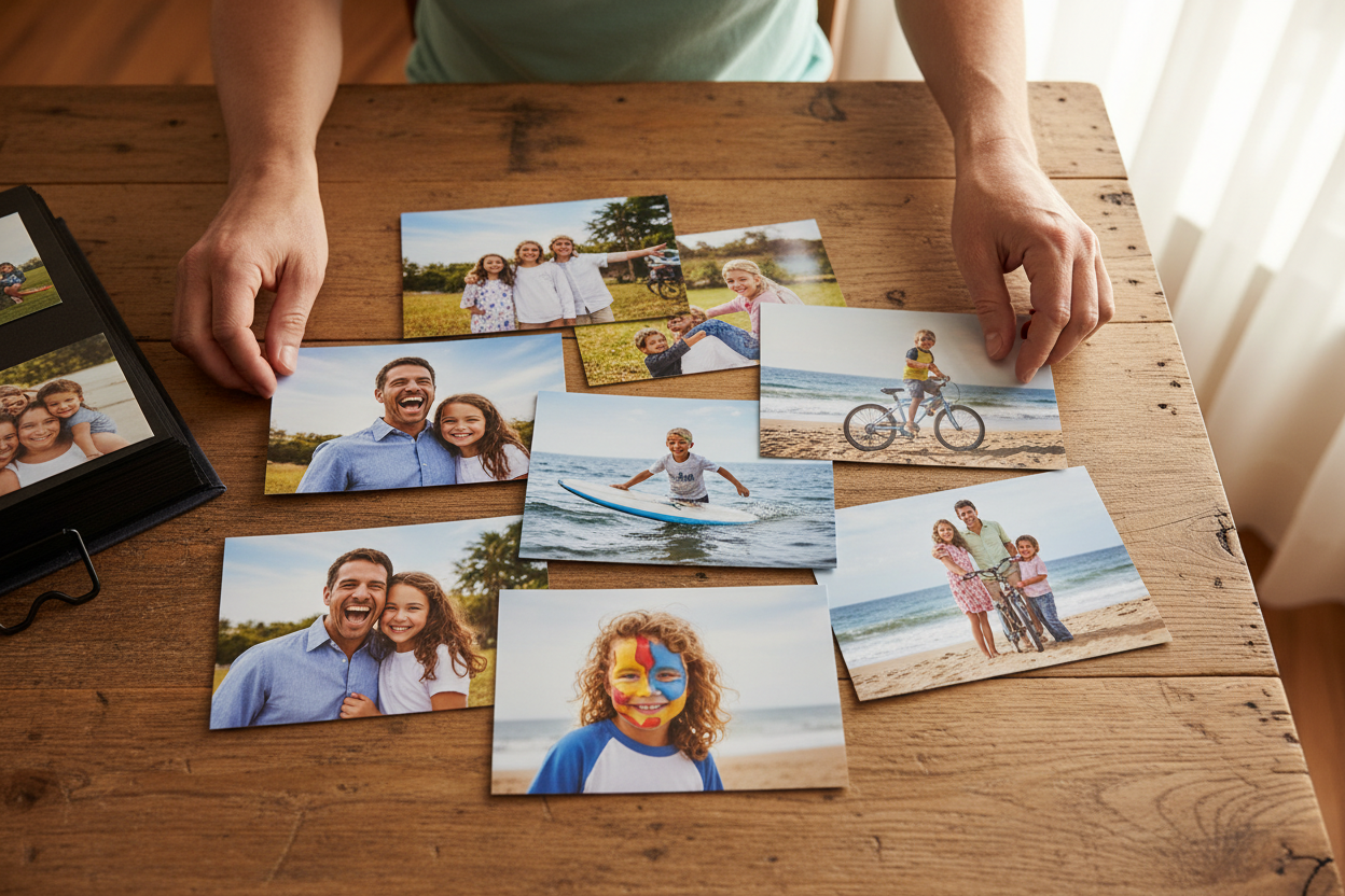 Fotos familiares impresas en papel fotográfico brillante