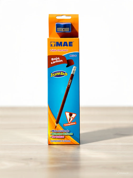 Lapiz Mae rojo Jumbo caja x 6