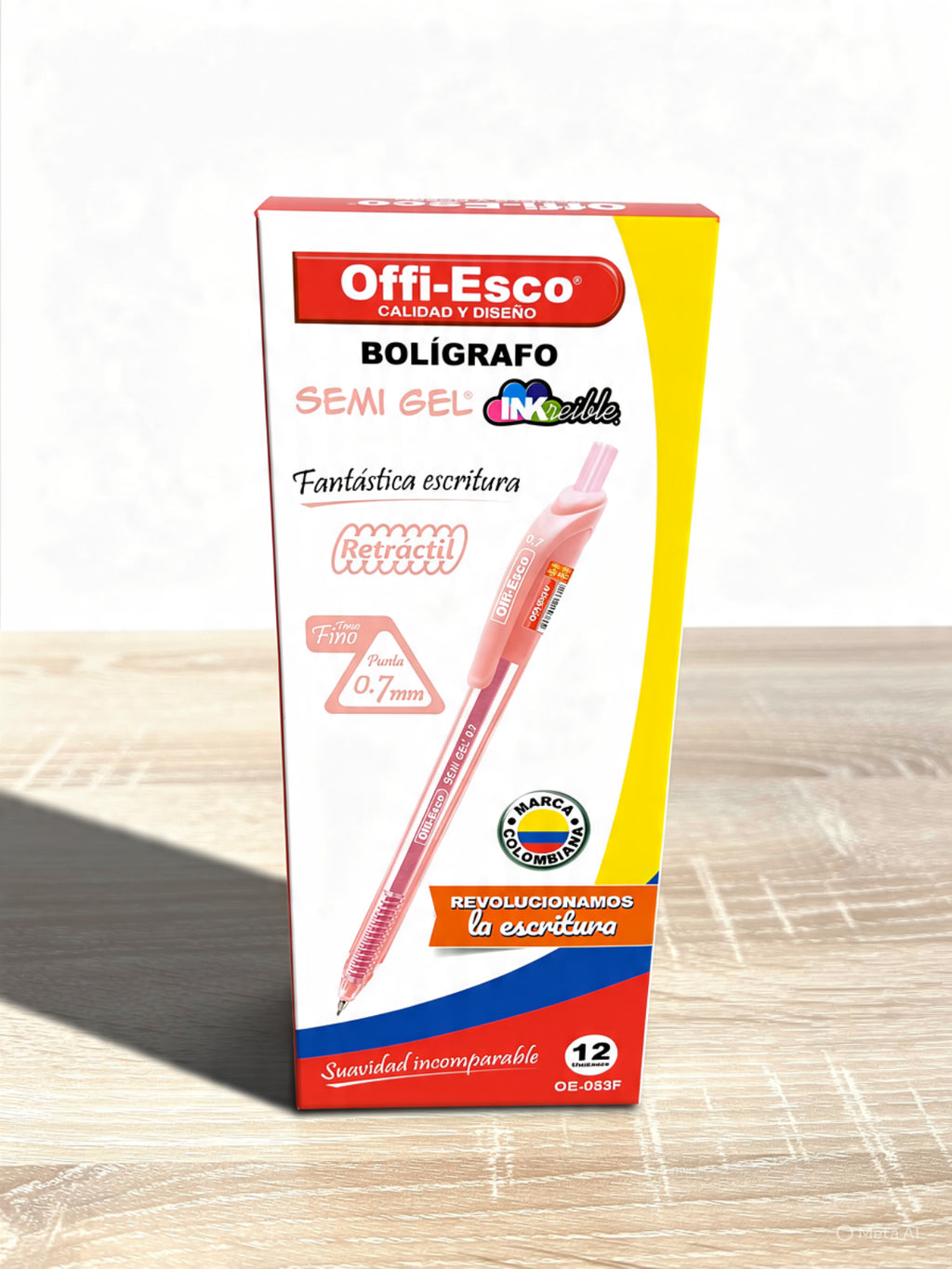 Bolígrafo Offi Esco retráctil Semi Gel 0.7  Ref OE-053F caja x 12
