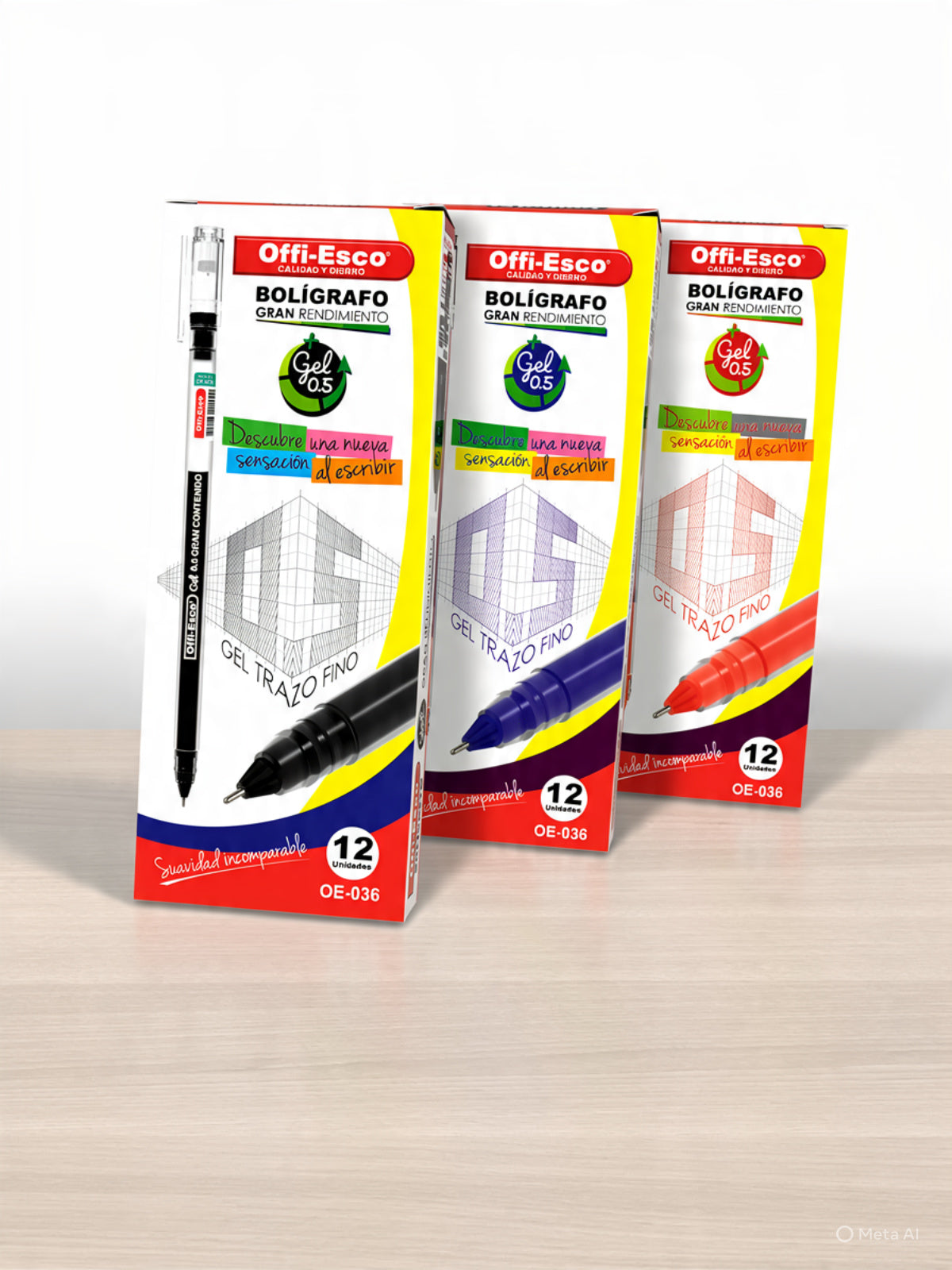 Bolígrafo Offi Esco Gel 0.5  Ref OE-036 caja x 12