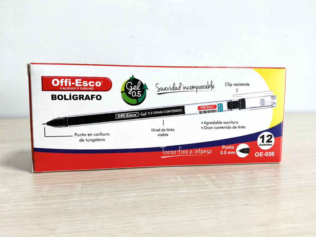 Bolígrafo Offi Esco Gel 0.5  Ref OE-036 caja x 12