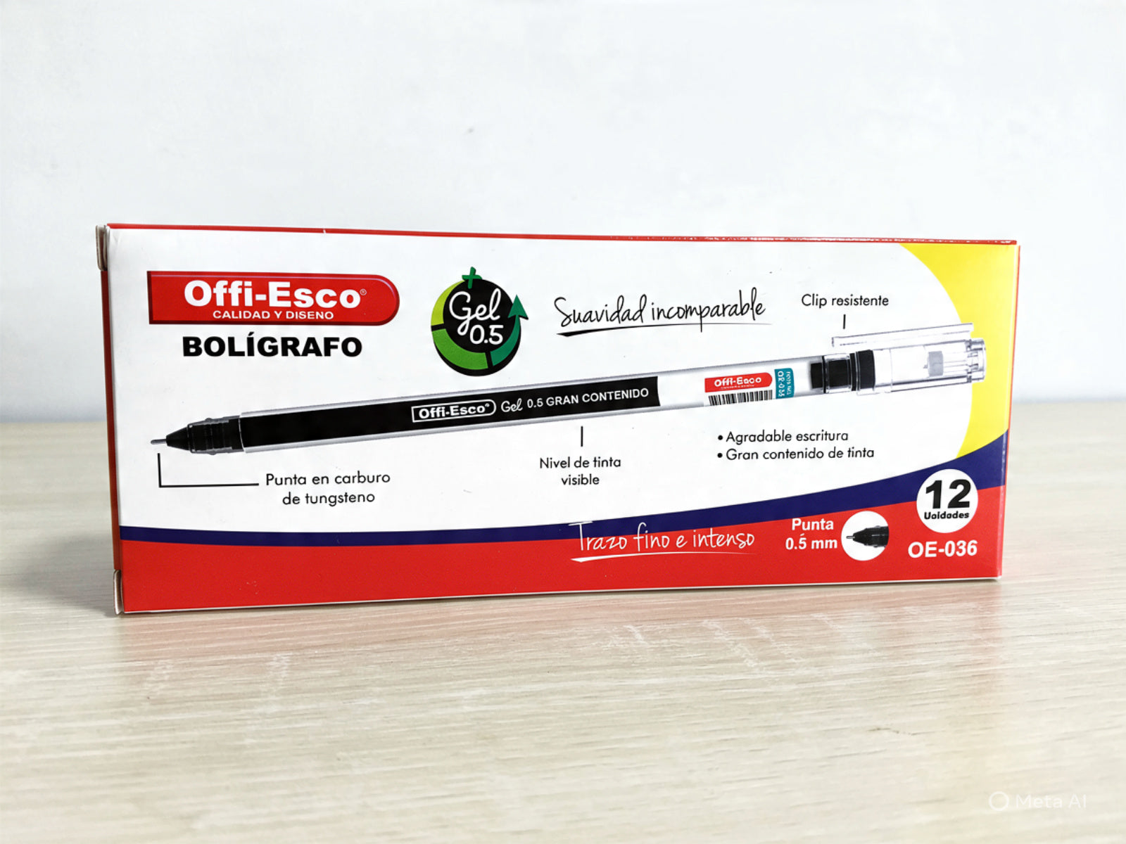 Bolígrafo Offi Esco Gel 0.5  Ref OE-036 caja x 12