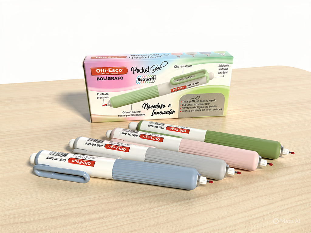 Bolígrafo Offi Esco Pocket Gel de 0.5 caja x 4