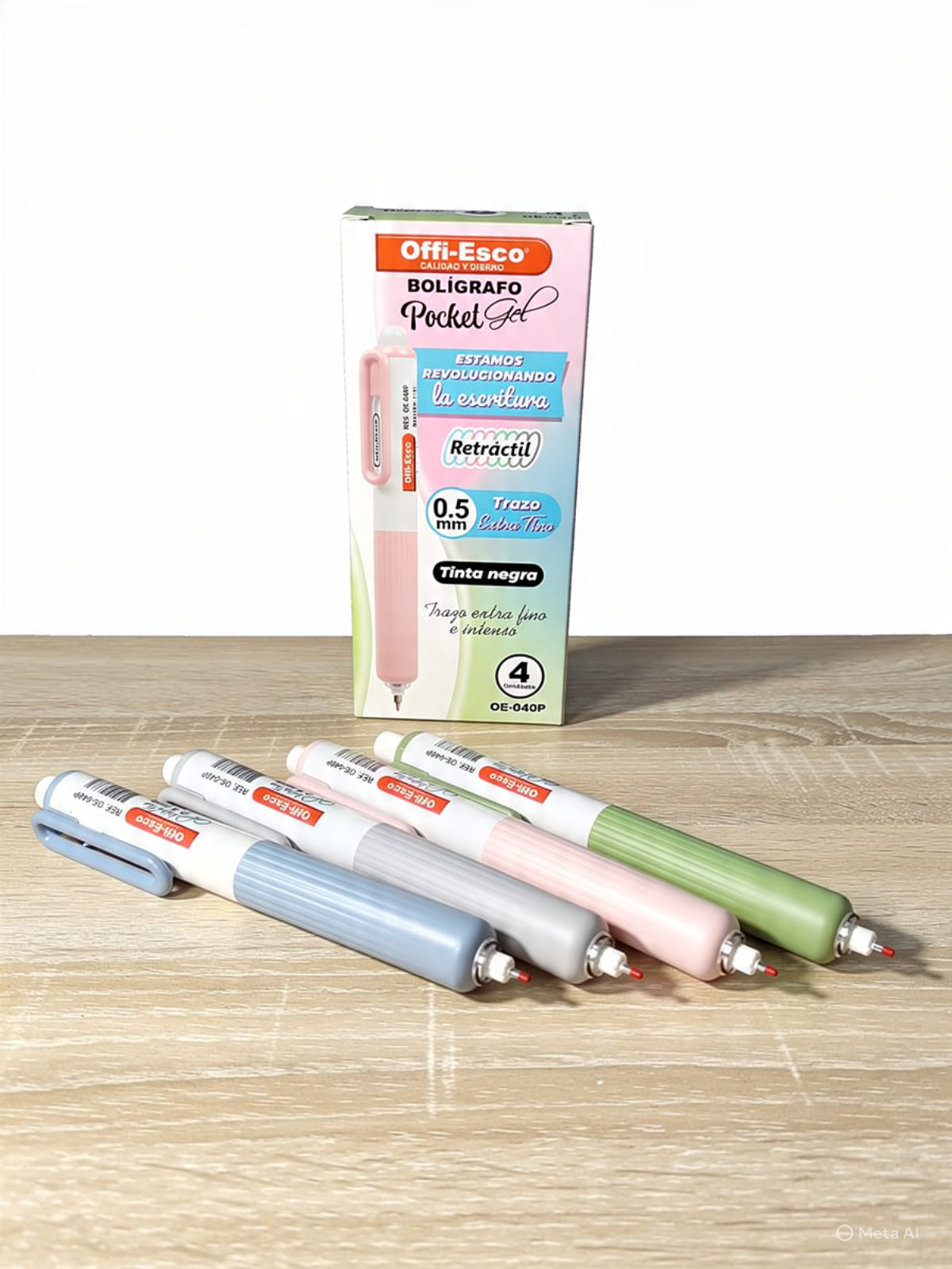 Bolígrafo Offi Esco Pocket Gel de 0.5 caja x 4