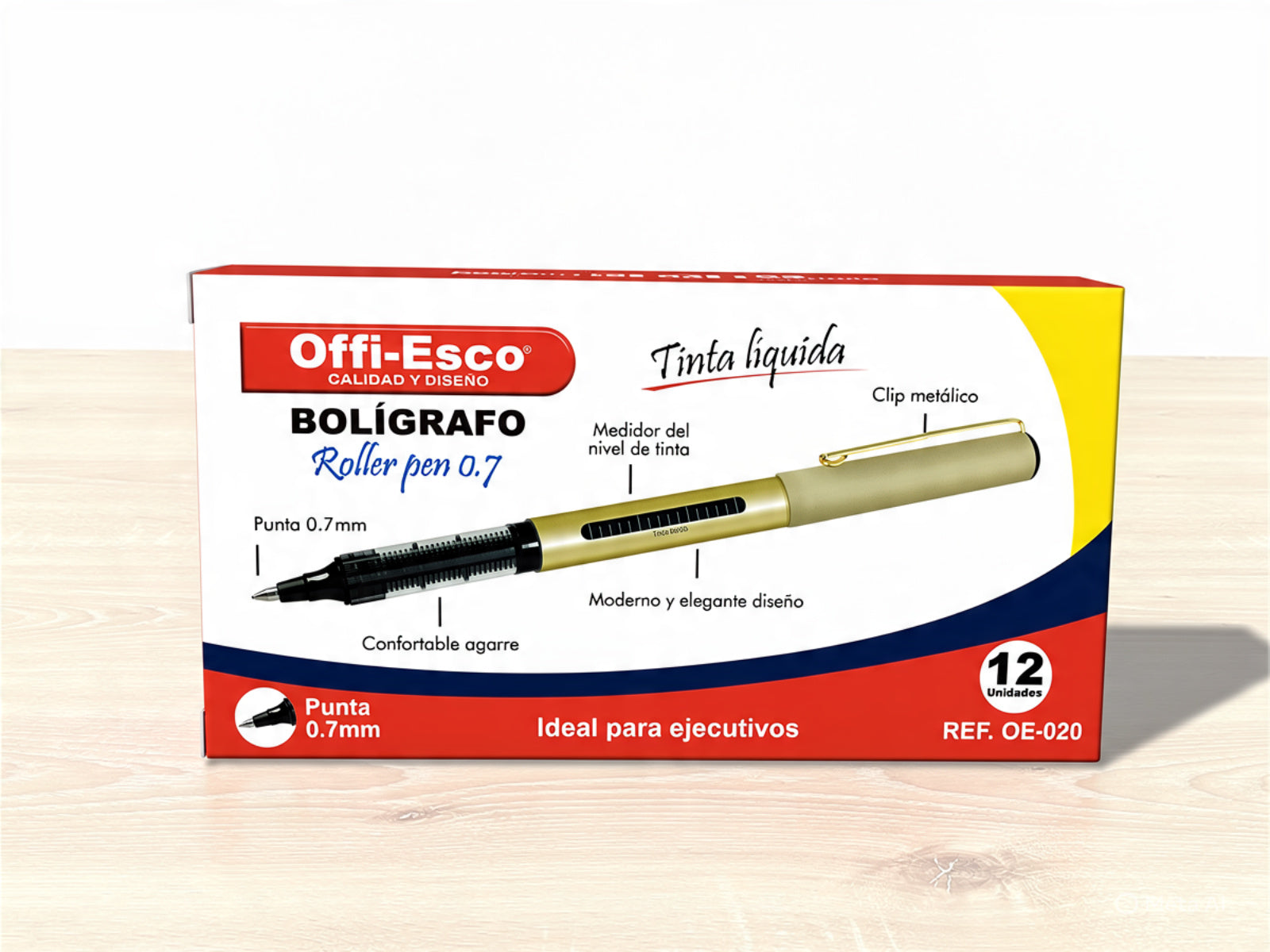 Bolígrafo Offi Esco Roller pen 0.7 Caja x 12  Ref OE-020