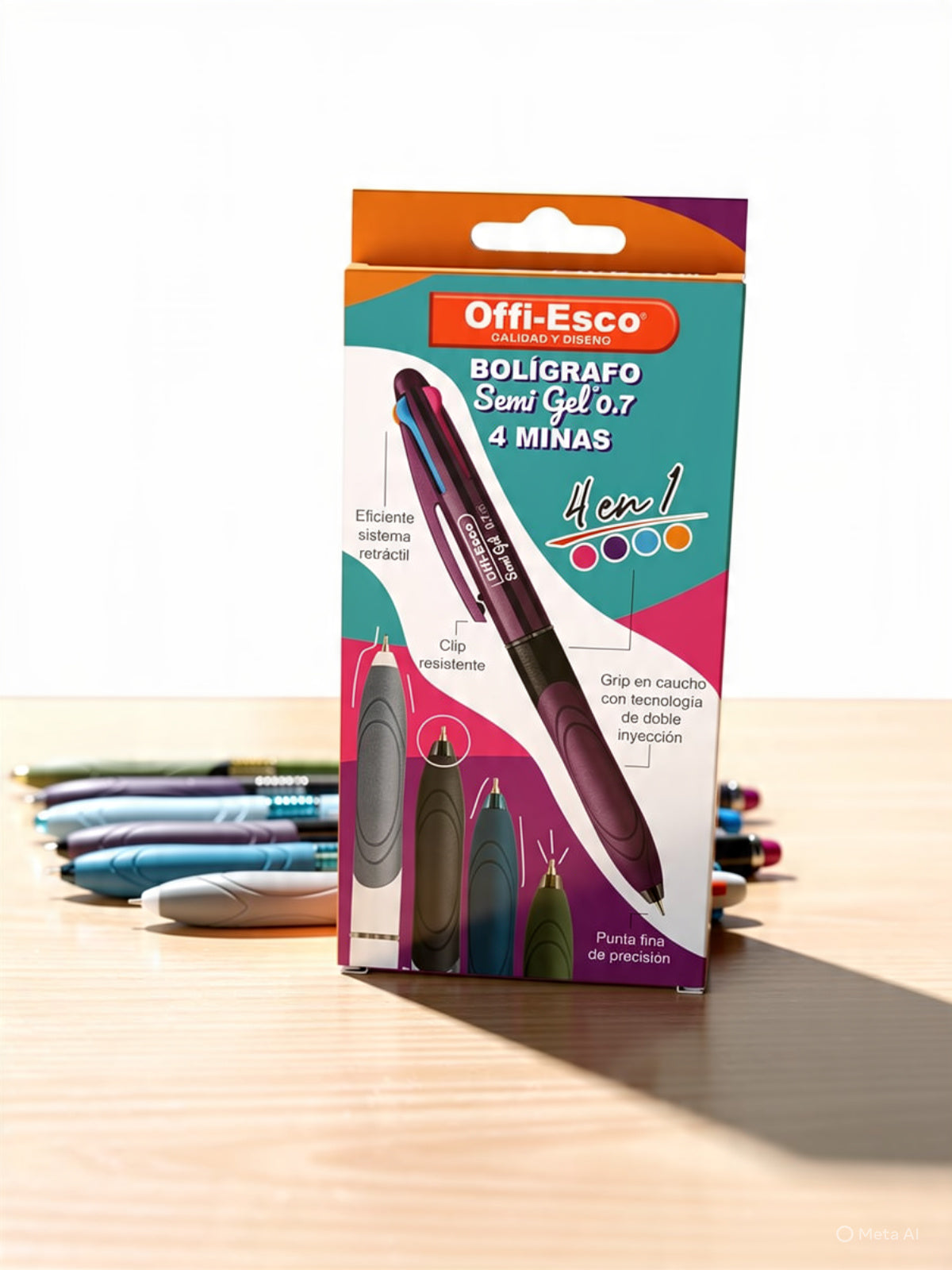 Bolígrafo Offi Esco Semi Gel 0.7 4 minas en 1  Ref:OE-012F