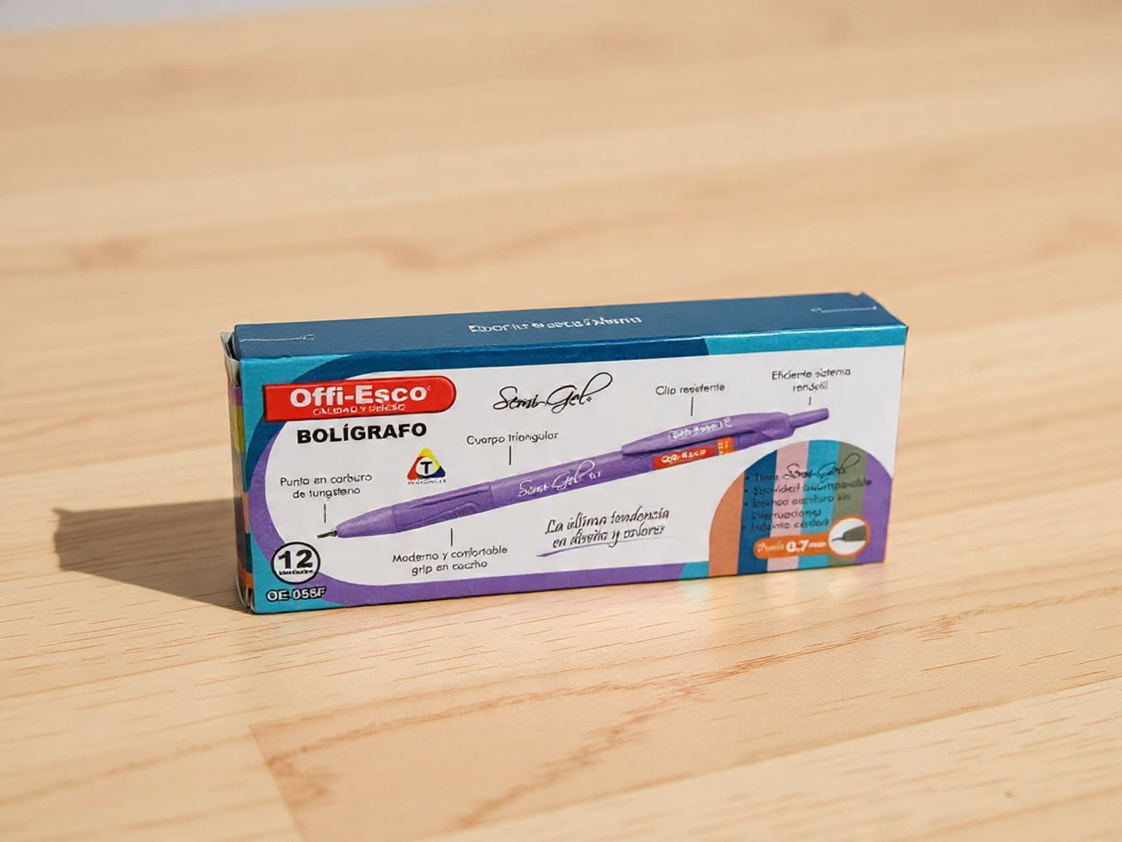 Bolígrafos Offi Esco Semi Gel caja x12