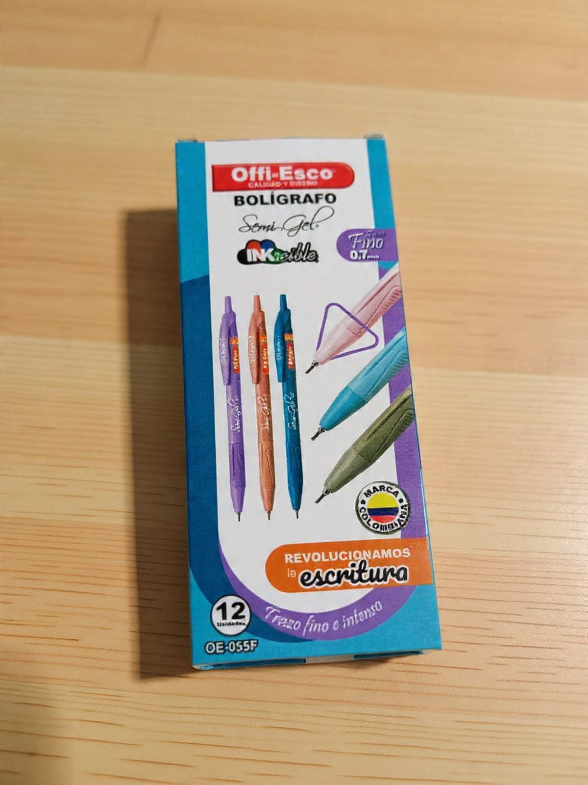 Bolígrafos Offi Esco Semi Gel caja x12