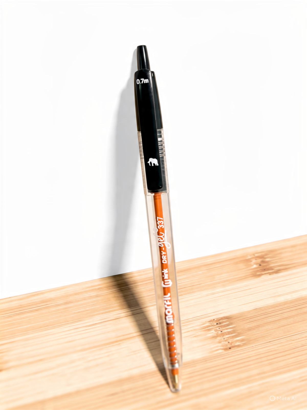Bolígrafo Marfil retráctil negro, Dry Gel Ref 337 unidad