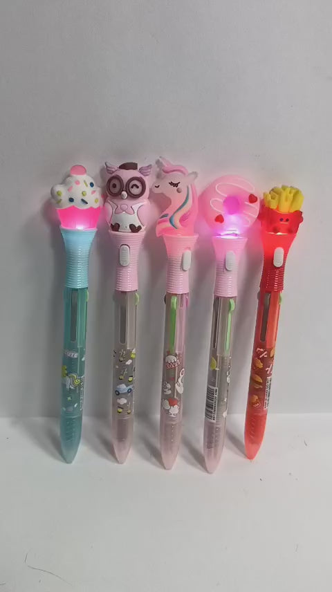 Bolígrafo multi minas x 4 colores con linterna